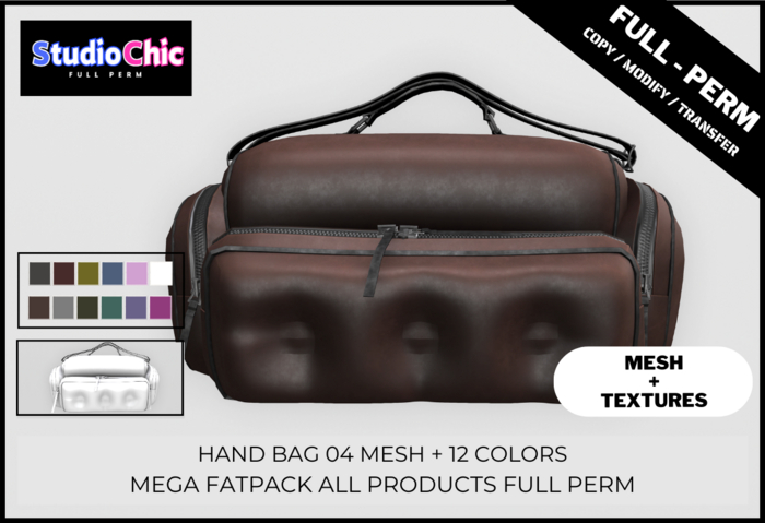 HAND BAG 04 FATPACK -  FULL PERM - INCLUDES BAG AND TEXTURES
