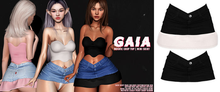 Gaia - moshie mini skirt//black