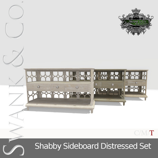 Swank & Co. Shabby Sideboard Distressed Set 