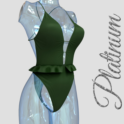 Green Ruffle Swim Suit