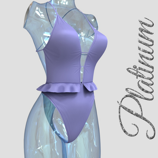 Lilac Ruffle Swim Suit