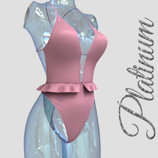 Pink Ruffle Swim Suit
