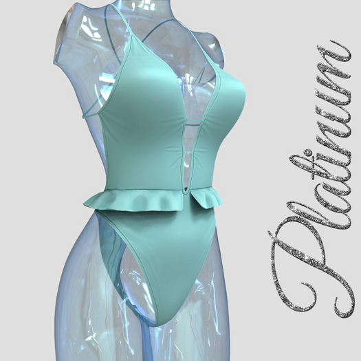 Sky Ruffle Swim Suit