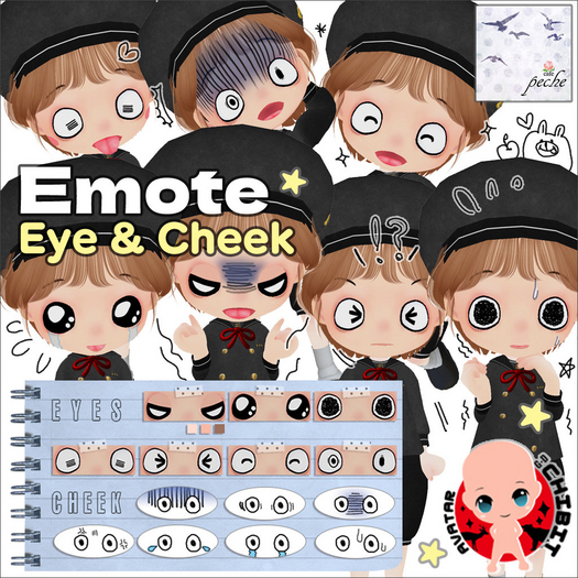[peche] CHIBIT EMOTE eye + cheek [add to unpack]