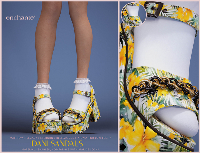 [Enchante'] - Dani Sandals - BLACK, WHITE, NUDE (PACK)