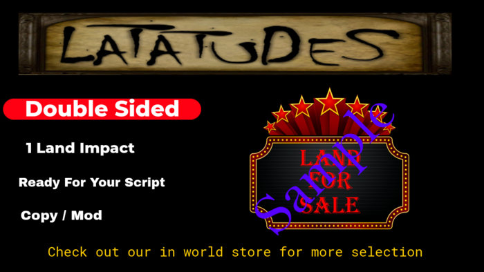 Retro Land For Sale Sign Double Sided Regular Prim