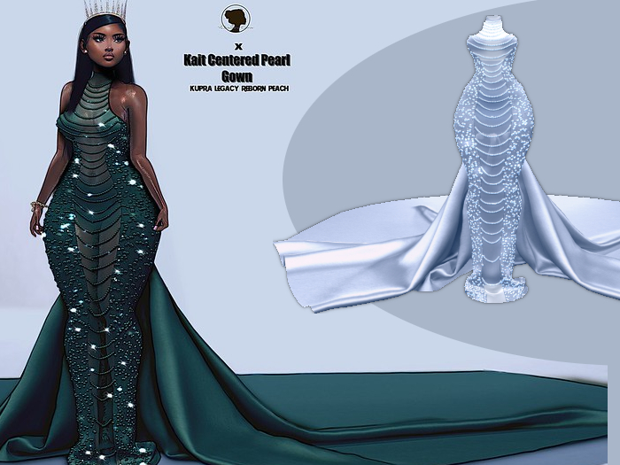 {ABC} Kait Centered Pearl Gown Ice