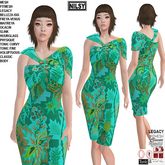 TROPICAL PENCIL SKIRT DRESS,CL&MESH BODY