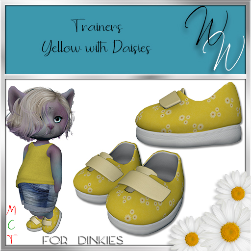 Yellow Flower Velcro Trainers