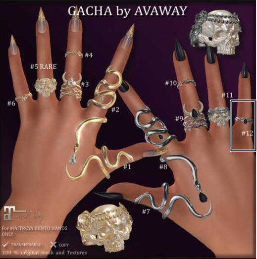 *AvaWay* WITCH RING SET #12_M