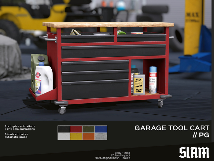 SLAM // garage tool cart // pg // 31 couples + 2x10 solos