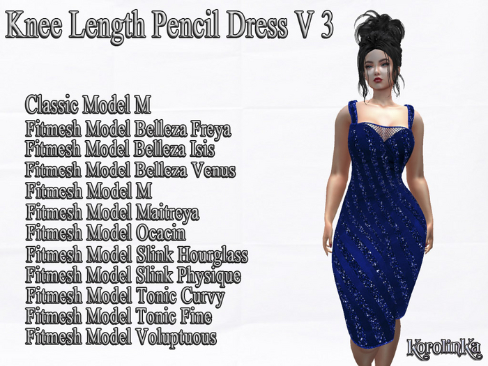 Knee Length Pencil Dress V 3