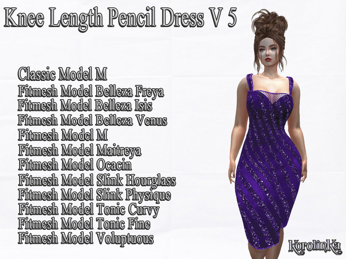 Knee Length Pencil Dress V 5