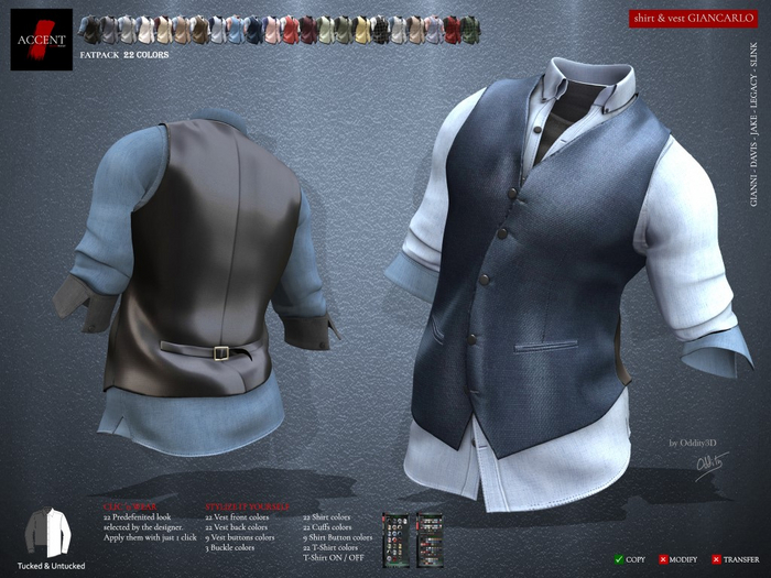 Accent - Shirt&Vest -Giancarlo-  FatPack