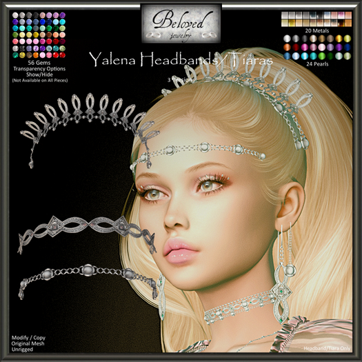 Beloved Jewelry : Yalena Tiara Headband Set of 3 (Texture Change) Tiara Headbands Accessory 1920s Flapper