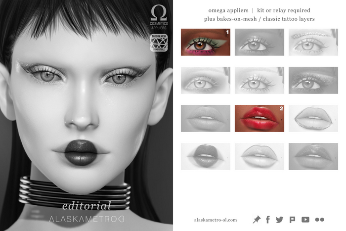 alaskametro<3 Editorial makeup set TESTER | EvoX BOM | Bakes-on-Mesh/Classic | OMEGA applier