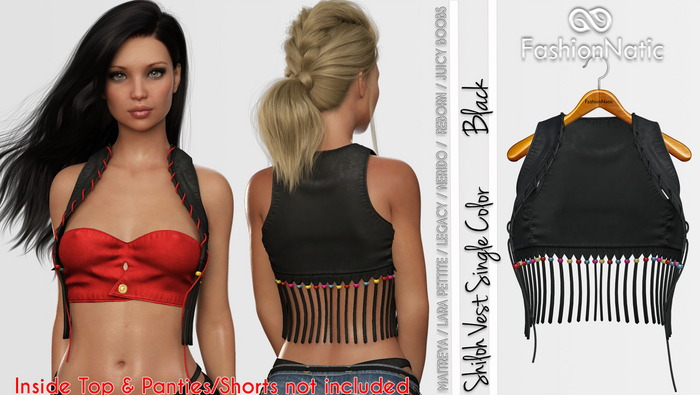 Shiloh Vest Black - Maitreya, Petite, Legacy, Nerido, Reborn, Rolls - FashionNatic