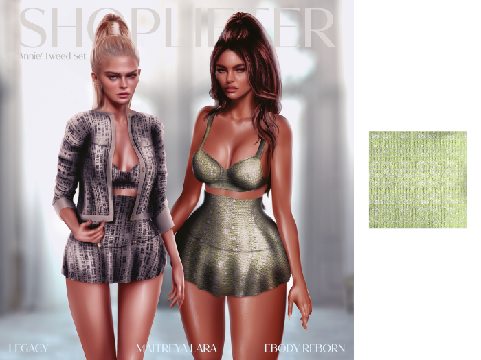 [SHOPLIFTER] -  'Annie' Tweed Set / LIME