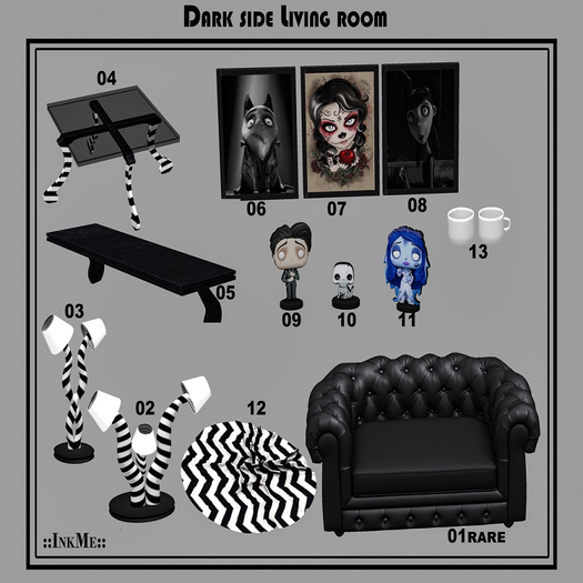 01 ::InkMe:: Dark side Living room RARE