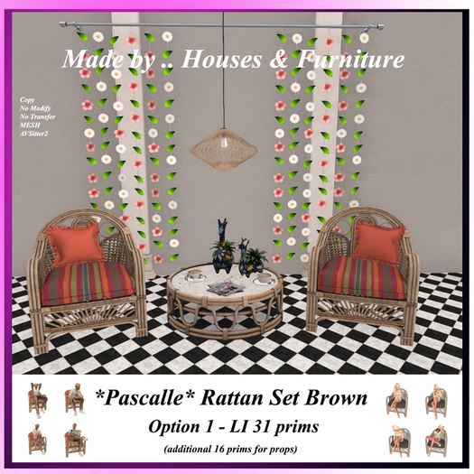 *Pascalle* Rattan Set Brown