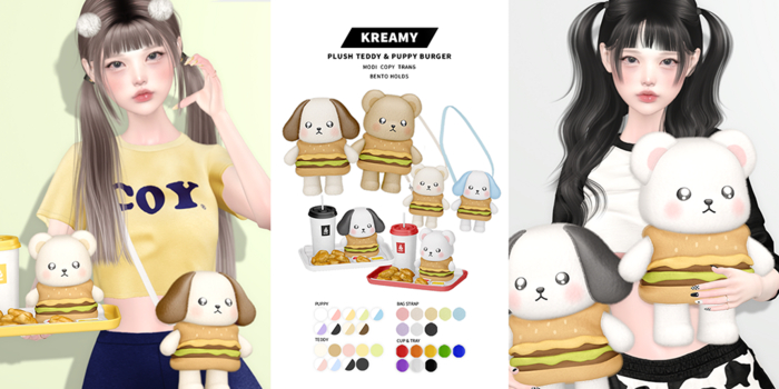 KREAMY. plush teddy burger : fatpack (add)