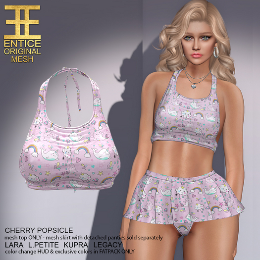 Entice - Cherry Popsicle Top - Prints - Narwhal