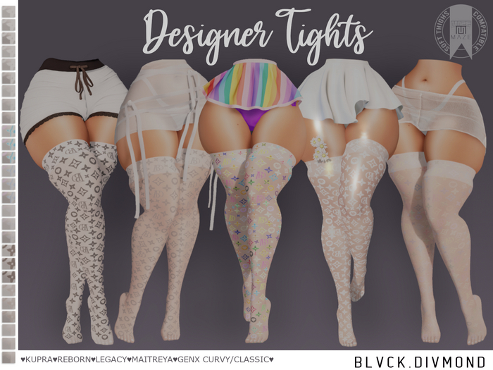 "Soft Thighs" DESIGNER STOCKINGS {white} (w/MIX & MATCH) HUD