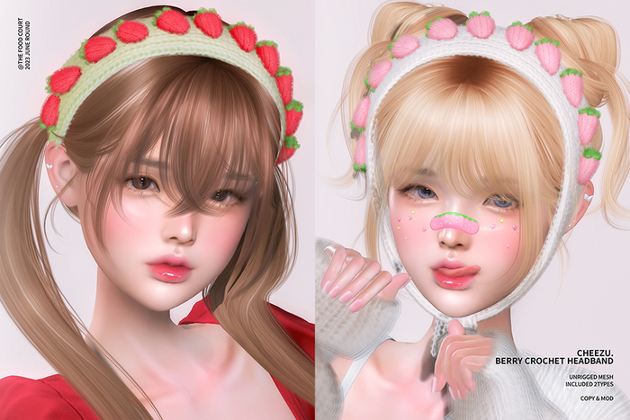 cheezu. berry crochet headband