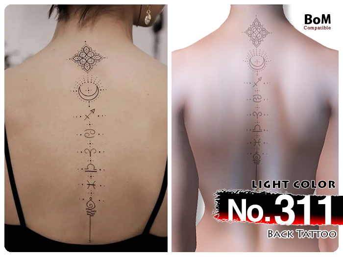 (Back Tattoo) No.311 Light Color - BoM