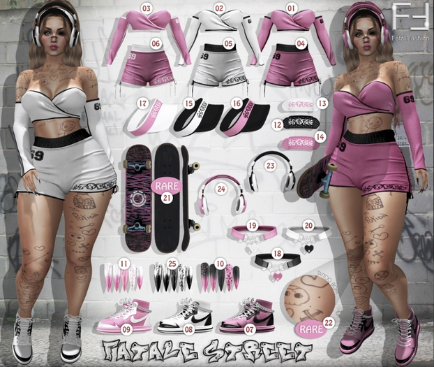 19. ::FF:: Fatale Street Necklace (PINK&WHITE)