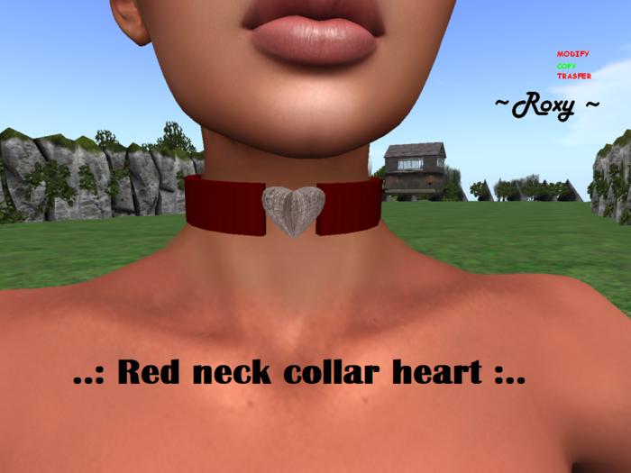 ..: red neck collar heart:..