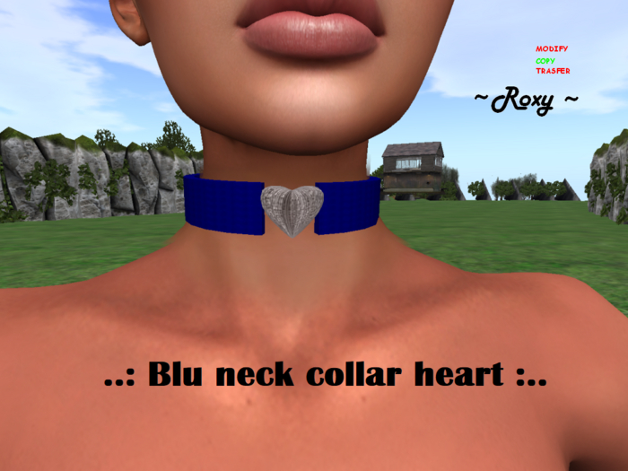 ..:blu neck collar heart:..