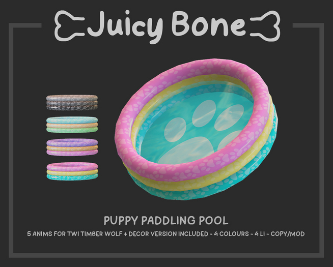 Second Life Marketplace - Juicy Bone - Puppy Paddling Pool