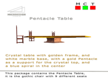 :-MiCoDesign: "Pentacle Table Gold -Chair" -Mesh Furniture-