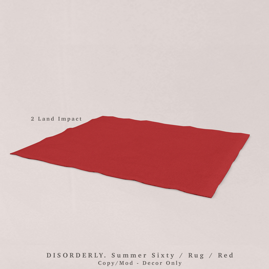 DISORDERLY. / Summer Sixty / Rug / Red