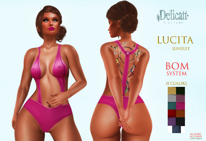 Delicatt couture - Lucita Swimsuit  - BOM system - 2023#July#10