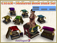 CHAIR - Medieval Book stack Set (2 LI) (Full perm)
