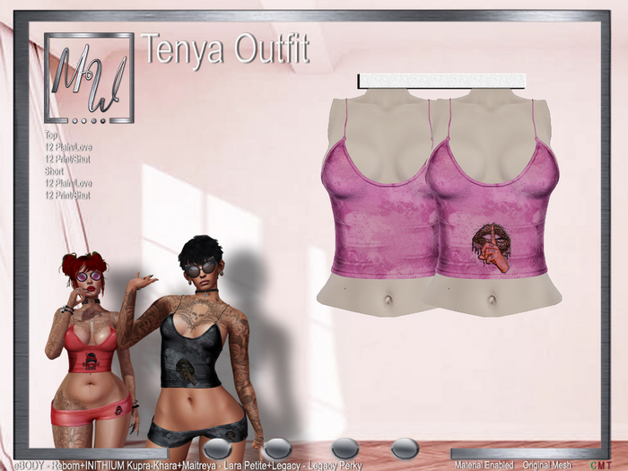 MW - Tenya Top - Shut&Print Pink (Add me)
