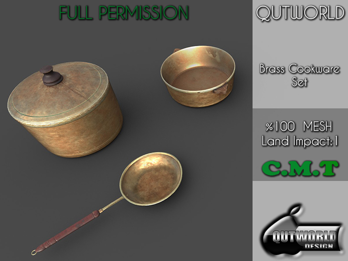 .::QUTWORLD Brass Cookware Set::.FP 