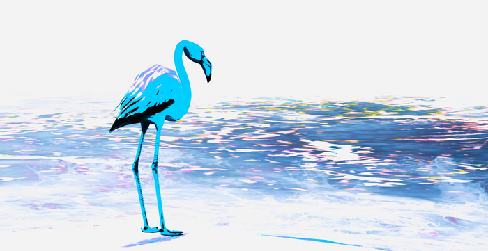 Flamingo Contemplating by Lotus Li