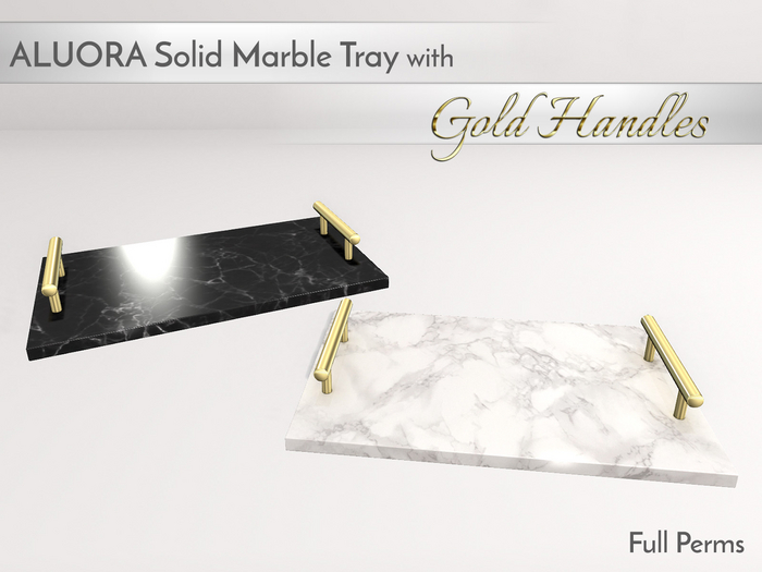 ALUORA Marble Tray with Gold Handles - Full Perms