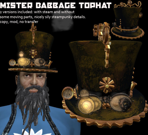 Grim Bros. Mr Babbage Tophat - unisex - BOXED