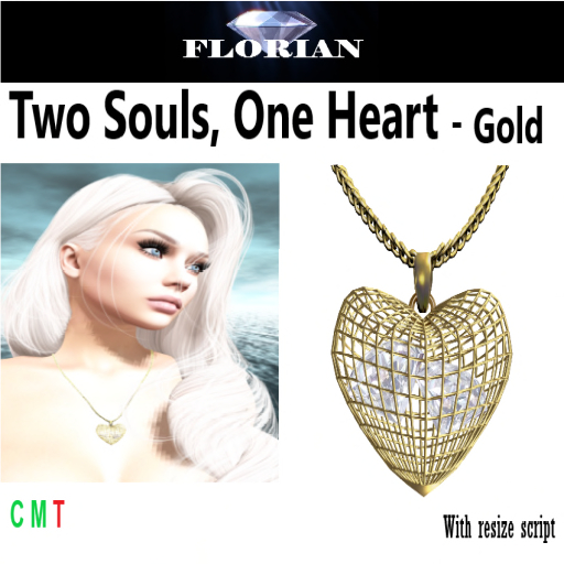 *FLORIAN* : One Heart - Two Souls Necklace - Gold 