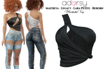 adorsy - Maribelle Top Dark Black - Maitreya/Legacy/Lara Petite/Reborn