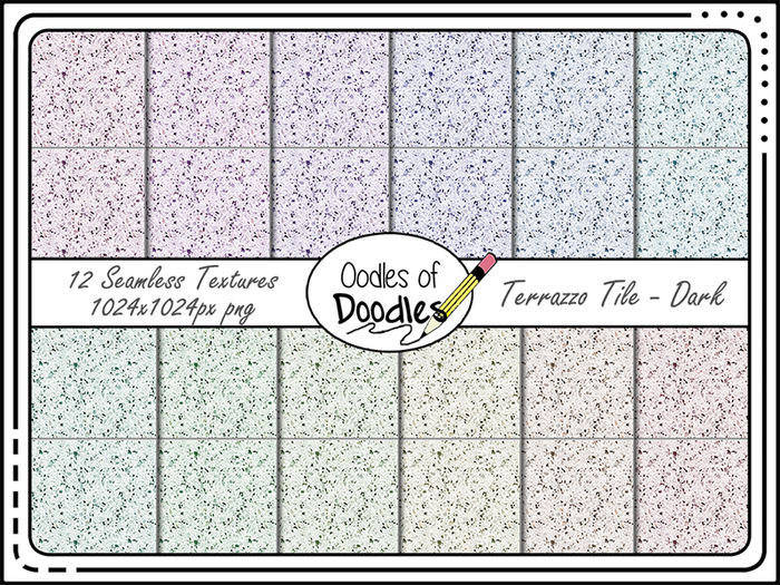 Oodles of Doodles - Terrazzo Tile - Dark