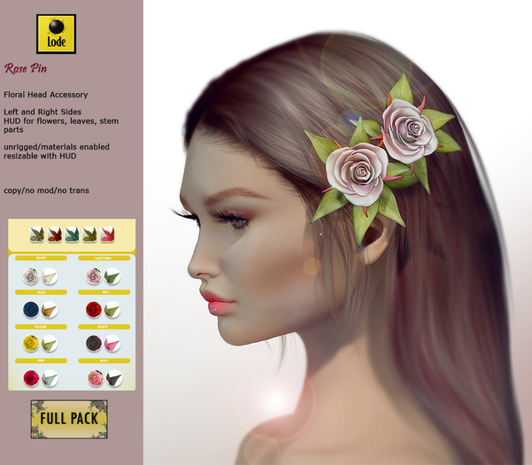 *LODE* Head Accessory - Rose Pin [Full Pack]