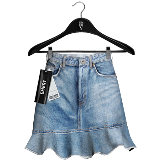 Emery Tiziano Ruffled Skirt Mid Blue