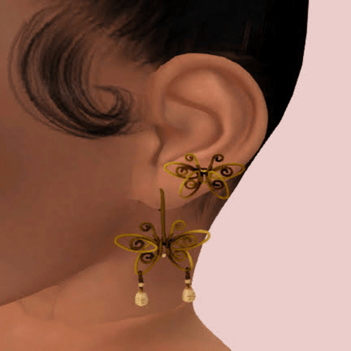 DOLL LIFE Homemade Butterfly Earrings[B]