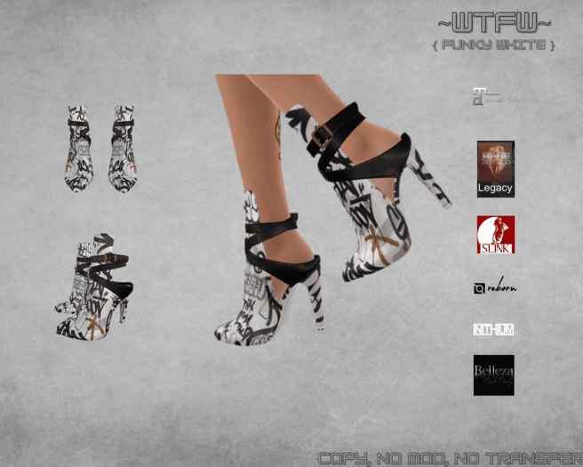 WTFW ~ FUNKY WHITE ANKLE BOOTS