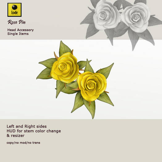 *LODE* Head Accessory - Rose Pin [yellow]